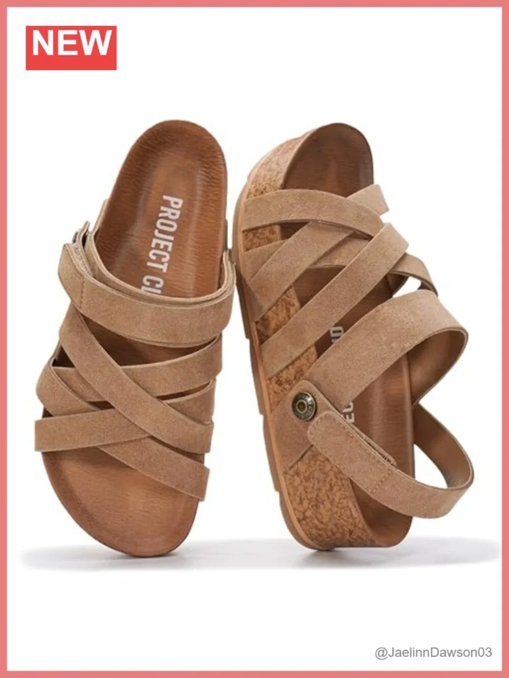 Genuine Leather Strappy Platform Wedge Sandals Non-Slip Slip On